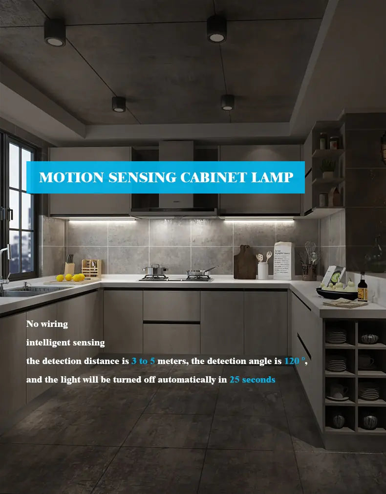 Motion Sensor Light 3 brightness levels black & silver